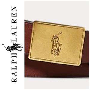 Polo Ralph Lauren Pony Logo Brown Leather Belt